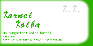 kornel kolba business card