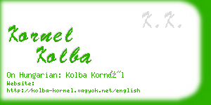 kornel kolba business card